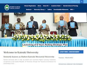 Hubert Kairuki Memorial University's official website homepage screenshot