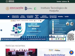 Huejutla Institute of Technology's official website homepage screenshot