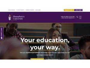 Humphreys University's official website homepage screenshot