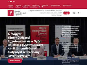 Hungarian Dance Academy's official website homepage screenshot