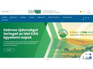Hungarian University of Agriculture and Life Sciences's official website homepage screenshot