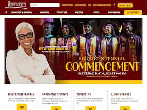 Huston-Tillotson University's official website homepage screenshot