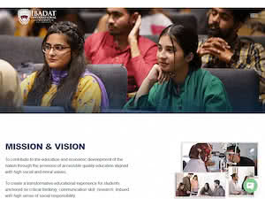 Ibadat International University's official website homepage screenshot