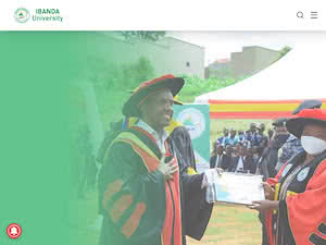 Ibanda University's official website homepage screenshot