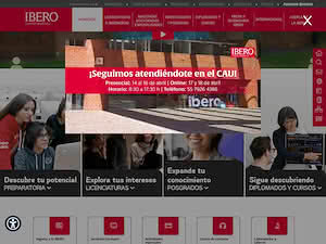 Ibero-American University, Mexico City's official website homepage screenshot