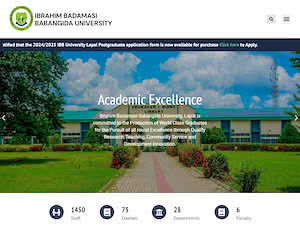 Ibrahim Badamasi Babangida University's official website homepage screenshot