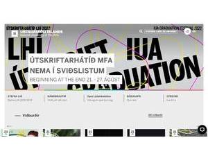 Iceland University of the Arts's official website homepage screenshot