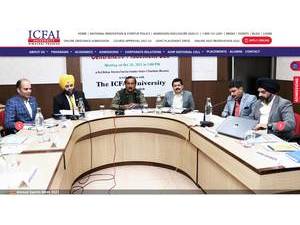 ICFAI University, Himachal Pradesh's official website homepage screenshot