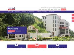 ICFAI University, Mizoram's official website homepage screenshot
