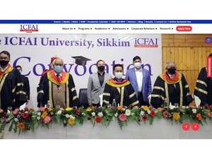 ICFAI University, Sikkim's official website homepage screenshot