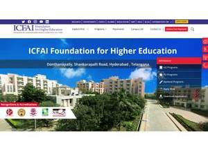 IFHE Hyderabad's official website homepage screenshot