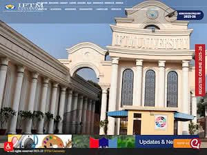 IFTM University's official website homepage screenshot
