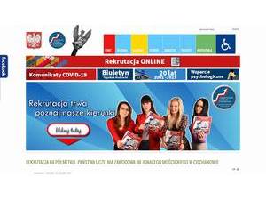 Ignacy Mościcki National Academy of Applied Sciences in Ciechanów's official website homepage screenshot