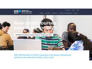 IHE Delft Institute for Water Education's official website homepage screenshot