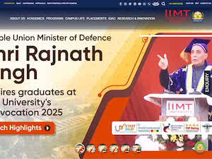 IIMT विश्वविद्यालय's official website homepage screenshot