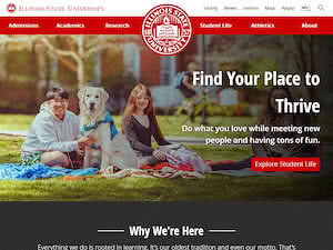 Illinois State University's official website homepage screenshot