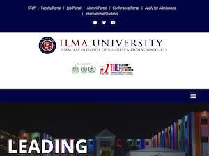 ILMA University's official website homepage screenshot