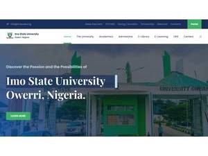 Imo State University's official website homepage screenshot