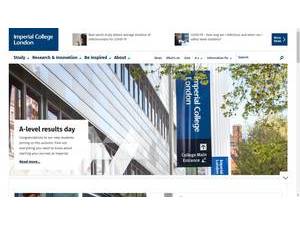 Imperial College London's official website homepage screenshot