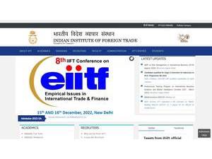Indian Institute of Foreign Trade's official website homepage screenshot
