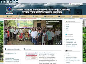 Indian Institute of Information Technology Allahabad's official website homepage screenshot