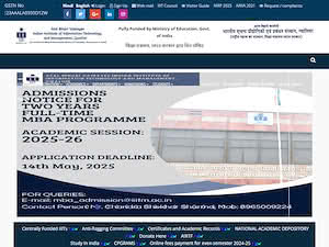 Indian Institute of Information Technology and Management Gwalior's official website homepage screenshot