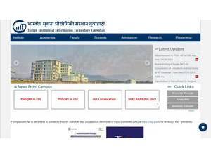Indian Institute of Information Technology, Guwahati's official website homepage screenshot