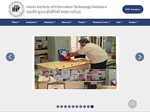 Indian Institute of Information Technology, Vadodara's official website homepage screenshot