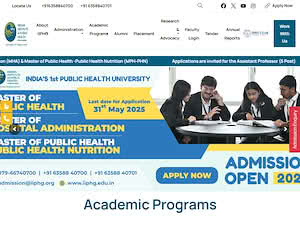 Indian Institute of Public Health's official website homepage screenshot