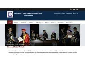 Indian Institute of Science Education and Research, Mohali's official website homepage screenshot