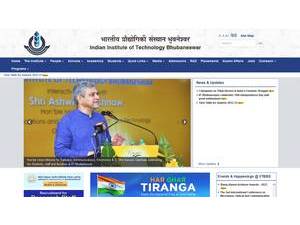 Indian Institute of Technology Bhubaneswar's official website homepage screenshot