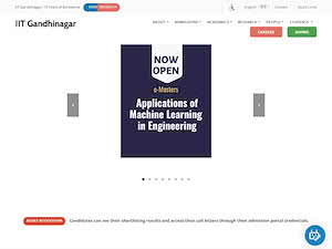 Indian Institute of Technology Gandhinagar's official website homepage screenshot