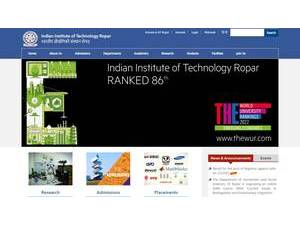 Indian Institute of Technology Ropar's official website homepage screenshot