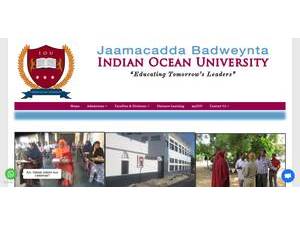 Indian Ocean University's official website homepage screenshot