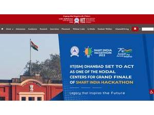 Indian School of Mines's official website homepage screenshot