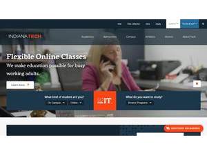 Indiana Institute of Technology's official website homepage screenshot