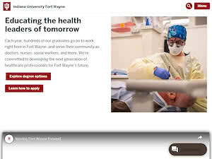 Indiana University Fort Wayne's official website homepage screenshot