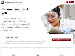 Indiana University Northwest's official website homepage screenshot