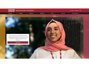 Indiana University of Pennsylvania's official website homepage screenshot