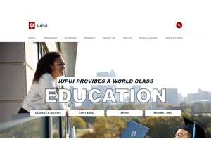 Indiana University-Purdue University Indianapolis's official website homepage screenshot