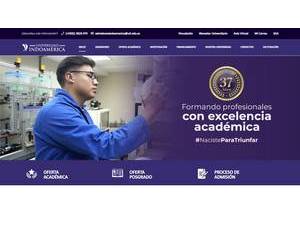 Indoamérica University's official website homepage screenshot