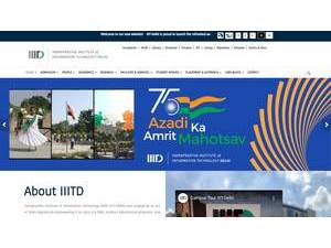 Indraprastha Institute of Information Technology's official website homepage screenshot