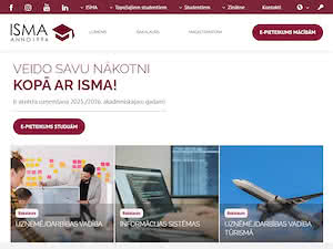 Informacijās sistēmu menedžmenta augstskola's official website homepage screenshot