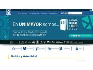 Institución Universitaria Colegio Mayor del Cauca's official website homepage screenshot
