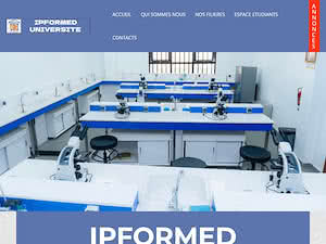 Institut Privé de Formation et de Recherches Médicales de Dakar's official website homepage screenshot