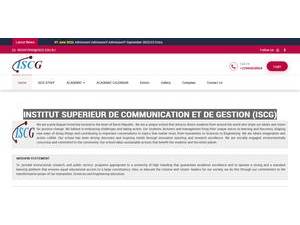 Institut Superieur de Communication et de Gestion's official website homepage screenshot