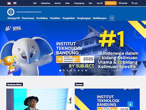 Institut Teknologi Bandung's official website homepage screenshot