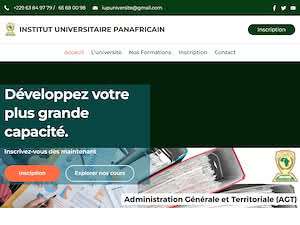 Institut Universitaire Panafricain's official website homepage screenshot