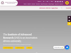 Institute of Advanced Research's official website homepage screenshot
