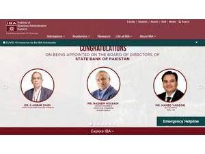Institute of Business Administration's official website homepage screenshot